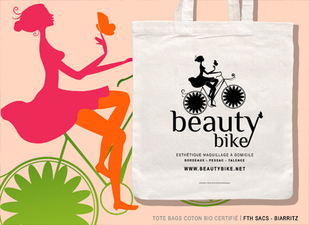 sac tote bag beauty bike bordeaux